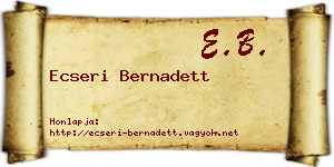 Ecseri Bernadett névjegykártya