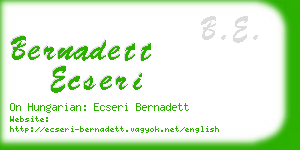 bernadett ecseri business card